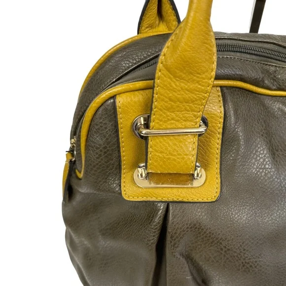 Black Rivet Faux Leather Bag Brown and Yellow - Picture 6 of 11